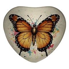 Butterflies of motivation Heart Glass Fridge Magnet (4 pack)