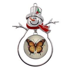 Butterflies of motivation Metal Snowman Ornament