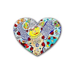 Supersonic Ladybug Angel Power Rubber Coaster (heart) by chellerayartisans