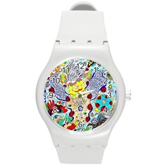 Supersonic Ladybug Angel Power Round Plastic Sport Watch (m) by chellerayartisans