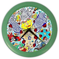 Supersonic Ladybug Angel Power Color Wall Clock by chellerayartisans