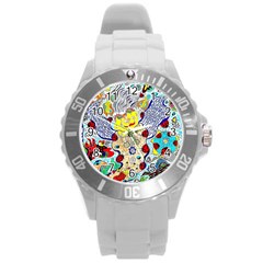 Supersonic Ladybug Angel Power Round Plastic Sport Watch (l) by chellerayartisans