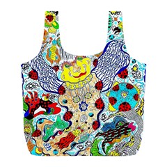 Supersonic Ladybug Angel Power Full Print Recycle Bag (l) by chellerayartisans