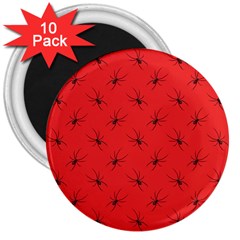 Spiders Pattern Seamless Arachnids 3  Magnets (10 Pack) 