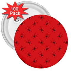 Spiders Pattern Seamless Arachnids 3  Buttons (100 Pack) 