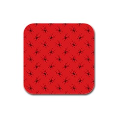 Spiders Pattern Seamless Arachnids Rubber Square Coaster (4 Pack)