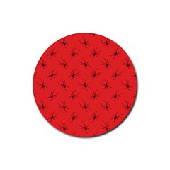 Spiders Pattern Seamless Arachnids Rubber Round Coaster (4 Pack)