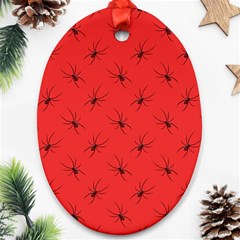 Spiders Pattern Seamless Arachnids Oval Ornament (two Sides)