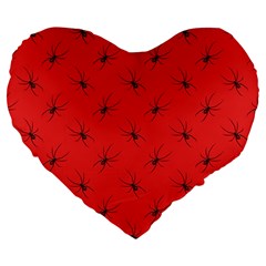 Spiders Pattern Seamless Arachnids Large 19  Premium Flano Heart Shape Cushions