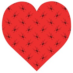 Spiders Pattern Seamless Arachnids Wooden Puzzle Heart