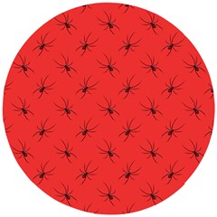 Spiders Pattern Seamless Arachnids Wooden Puzzle Round