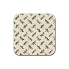 Dragonfy Insect Pattern Rubber Coaster (square)