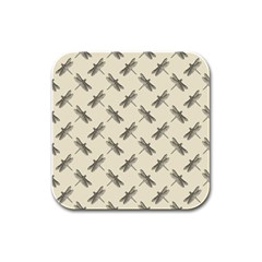 Dragonfy Insect Pattern Rubber Square Coaster (4 Pack)