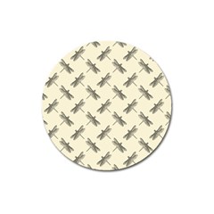 Dragonfy Insect Pattern Magnet 3  (round)