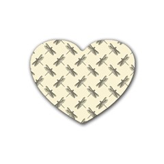 Dragonfy Insect Pattern Rubber Coaster (heart)