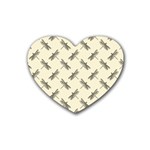 Dragonfy Insect Pattern Rubber Heart Coaster (4 pack) Front