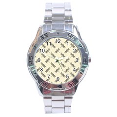 Dragonfy Insect Pattern Stainless Steel Analogue Watch