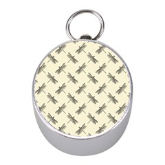 Dragonfy Insect Pattern Mini Silver Compasses