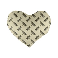 Dragonfy Insect Pattern Standard 16  Premium Flano Heart Shape Cushions by Maspions