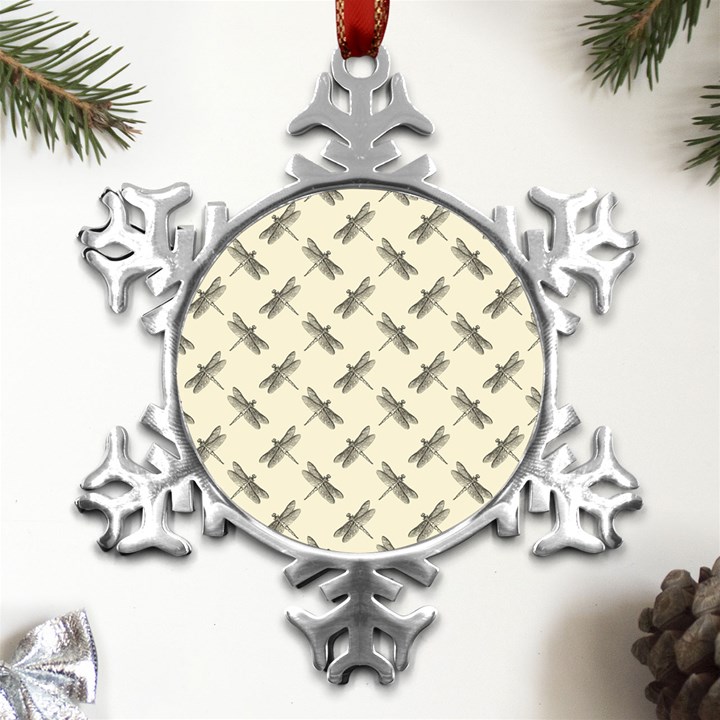 Dragonfy Insect Pattern Metal Small Snowflake Ornament