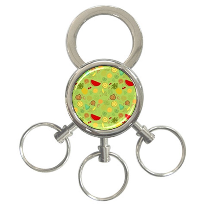 Art Fruits Pattern 3-Ring Key Chain