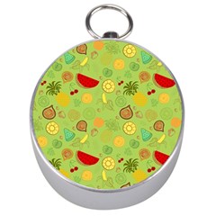 Art Fruits Pattern Silver Compasses