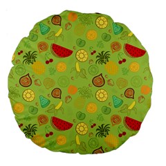 Art Fruits Pattern Large 18  Premium Flano Round Cushions