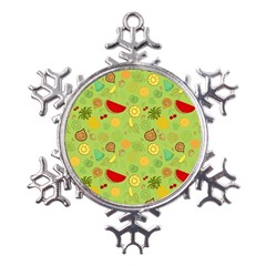 Art Fruits Pattern Metal Large Snowflake Ornament