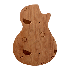 Art Fruits Pattern Guitar Shape Wood Guitar Pick Holder Case And Picks Set by Maspions