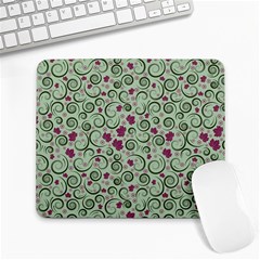 Swirls Foliage Leaves Green Large Mousepad by Maspions