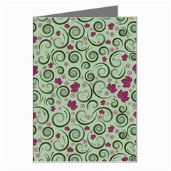 Swirls Foliage Leaves Green Greeting Card