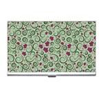 Swirls Foliage Leaves Green Business Card Holder Front