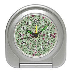 Swirls Foliage Leaves Green Travel Alarm Clock