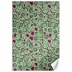 Swirls Foliage Leaves Green Canvas 20  X 30 