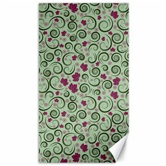 Swirls Foliage Leaves Green Canvas 40  X 72 