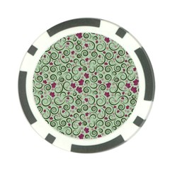 Swirls Foliage Leaves Green Poker Chip Card Guard