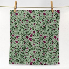 Swirls Foliage Leaves Green Face Towel