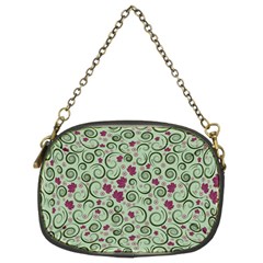 Swirls Foliage Leaves Green Chain Purse (two Sides)