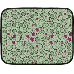 Swirls Foliage Leaves Green Fleece Blanket (mini)