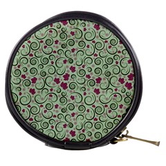 Swirls Foliage Leaves Green Mini Makeup Bag by Maspions