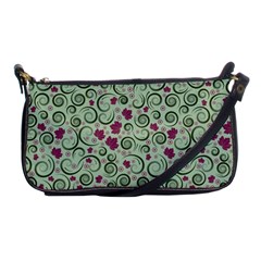 Swirls Foliage Leaves Green Shoulder Clutch Bag