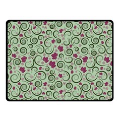 Swirls Foliage Leaves Green Fleece Blanket (small)