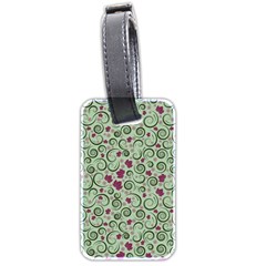 Swirls Foliage Leaves Green Luggage Tag (two Sides)