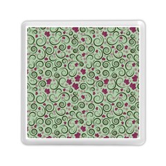 Swirls Foliage Leaves Green Memory Card Reader (square)