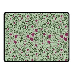 Swirls Foliage Leaves Green Two Sides Fleece Blanket (small)