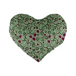 Swirls Foliage Leaves Green Standard 16  Premium Flano Heart Shape Cushions Front