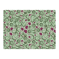 Swirls Foliage Leaves Green Two Sides Premium Plush Fleece Blanket (mini)