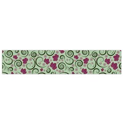 Swirls Foliage Leaves Green Small Premium Plush Fleece Scarf