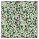 Swirls Foliage Leaves Green Square Satin Scarf (36  x 36 ) Front