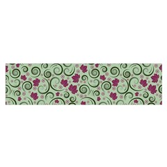 Swirls Foliage Leaves Green Oblong Satin Scarf (16  X 60 )